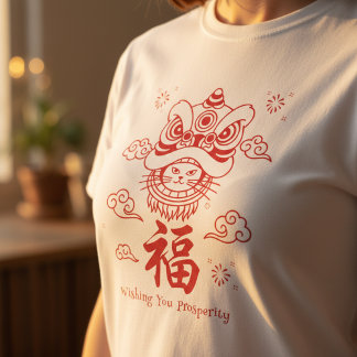 Lucky Cat Prosperity Symbol Art T-Shirt