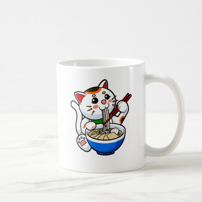 Lucky Cat Ramen Coffee Mug (Right)