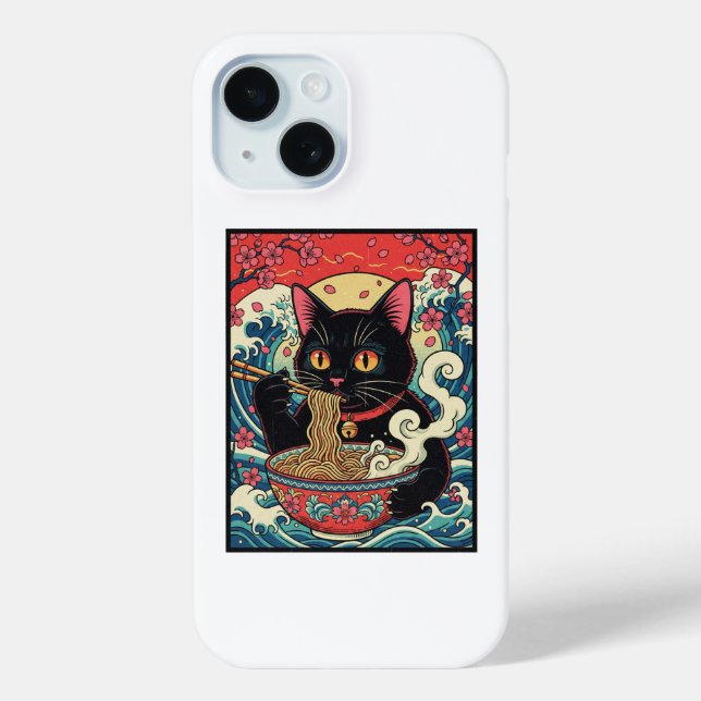 Lucky Cat Ramen Noodle Art Case-Mate iPhone Case (Back)