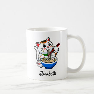 Lucky Cat Ramen- Personalized Coffee Mug