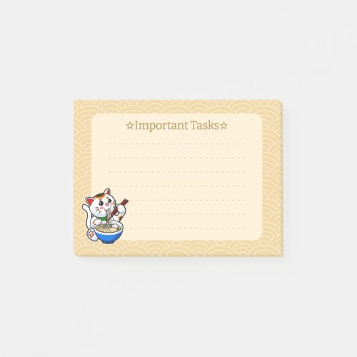 Lucky Cat Ramen Post-it Notes