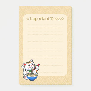 Lucky Cat Ramen Post-it Notes
