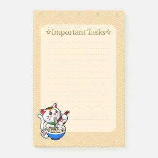 Lucky Cat Ramen Post-it Notes
