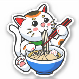 Lucky Cat Ramen Sticker