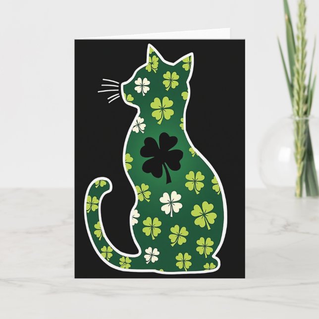 Lucky Cat Shamrock Art Card (Front)