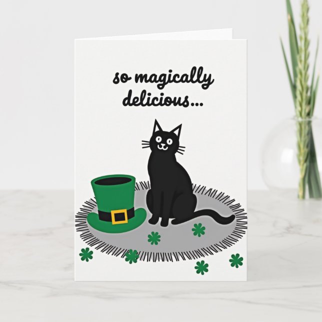Lucky Cat Shamrock Card (Front)