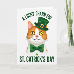 Lucky Cat Shamrock Pattern Card