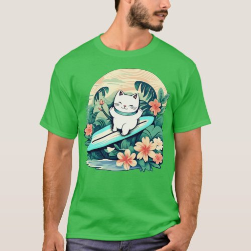 Lucky Cat Surf Paradise T_Shirt