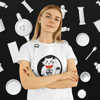 Lucky Cat The Maneki Neko Adult Apron