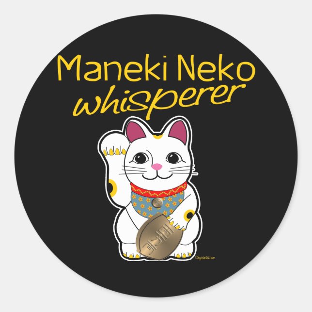 Lucky Cat Whisperer Classic Round Sticker (Front)