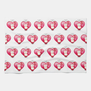 Lucky Cat with Love Kitchen Towel
