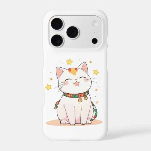 Lucky Cat with Stars Kawaii Design iPhone 17 Pro Case