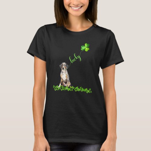 Lucky Catahoula Leopard Dog Dog Shamrock St Patric T_Shirt