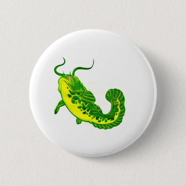 Lucky Catfish Pinback Button (Front)