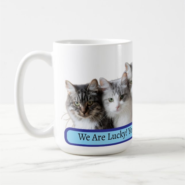 Lucky Cats Best Dad Coffee Mug (Left)