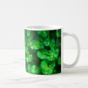 Lucky Celtic Irish Green Shamrocks Coffee Mug