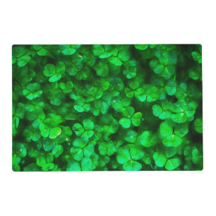 Lucky Celtic Irish Green Shamrocks Placemat