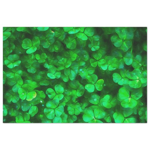 Lucky Celtic Irish Green Shamrocks Tissue Paper