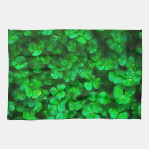 Lucky Celtic Irish Green Shamrocks Towel