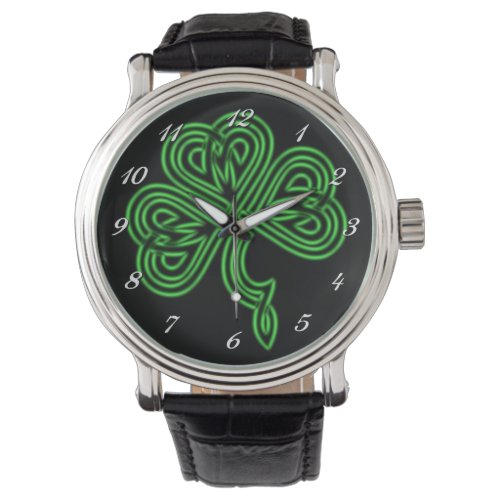 Lucky Celtic Shamrock Wrist Watch