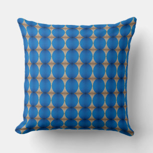 Lucky Chain of Blue Chips over Brown Panel Throw Pillow
