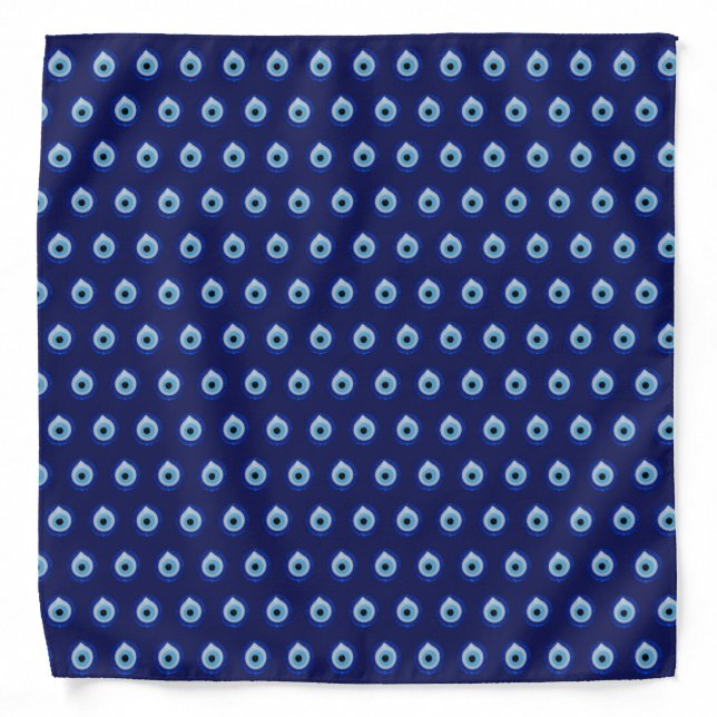 Lucky Charm Amulet Nazar Turkish-Eye on Blue Bandana (Front)