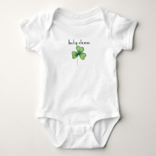 Lucky Charm Baby Bodysuit with Shamrock