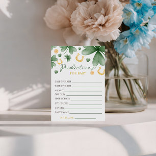 Lucky Charm Baby Predictions Card