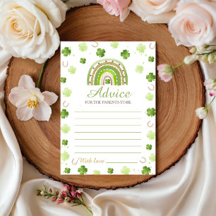 Lucky Charm Baby Shower Advice Card