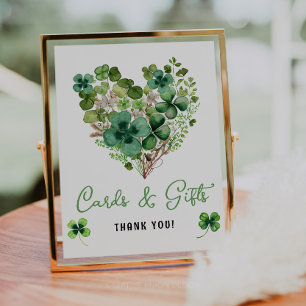 Lucky Charm Baby Shower Shamrock Cards and Gifts Poster