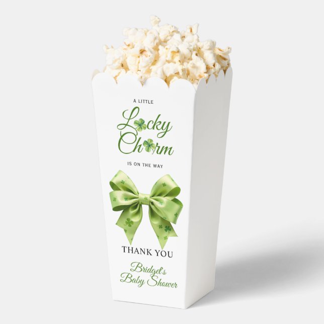 Lucky charm bow St. Patrick's Day baby shower Favor Boxes (Popped)
