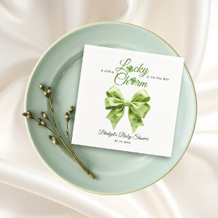 Lucky charm bow St. Patrick's Day baby shower Napkins