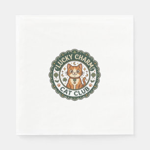 Lucky Charm Cat POD Vector Art - Lucky Charm Cat C Napkins