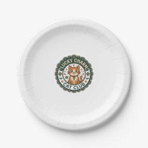 Lucky Charm Cat POD Vector Art - Lucky Charm Cat C Paper Plates