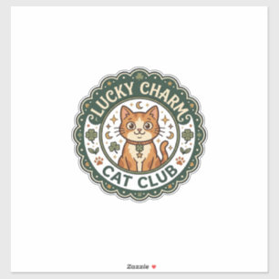 Lucky Charm Cat POD Vector Art - Lucky Charm Cat C Sticker