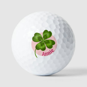 Lucky Charm Clover Vintage Personalized Good Luck Golf Balls