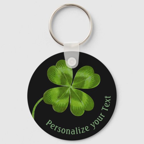 Lucky Charm Clover Vintage Personalized Good Luck  Keychain