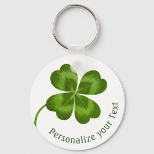 Lucky Charm Clover Vintage Personalized Good Luck Keychain
