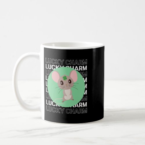 Lucky Charm Cute Mice Four Leaf Clover Kawaii Aest Coffee Mug