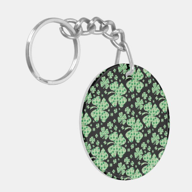 Lucky Charm Four Leaf Clover Keychain (Front Left)