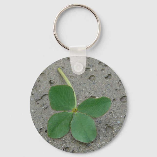 Lucky Charm Four Leaf Clover Photo Keychain (Front)