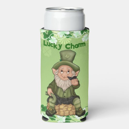 Lucky Charm Fun Leprechaun Pot Of Gold Irish Beer Seltzer Can Cooler