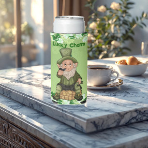 Lucky Charm Fun Leprechaun Pot Of Gold Irish Beer Seltzer Can Cooler