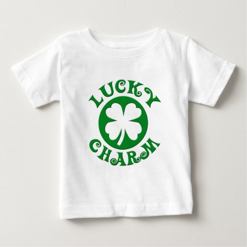 Lucky Charm GreenWhite Circle Baby T_Shirt