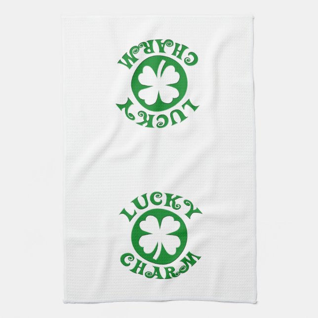 Lucky Charm Green/White Circle Towel (Vertical)