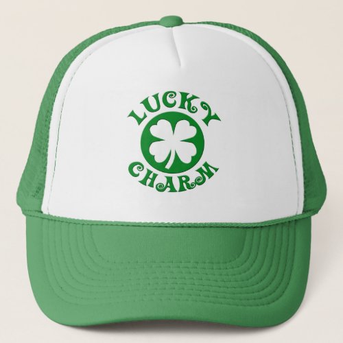 Lucky Charm GreenWhite Circle Trucker Hat