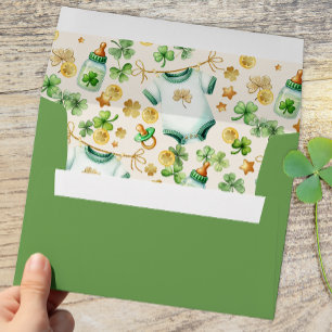 Lucky Charm Irish Baby Shower Envelope Liner