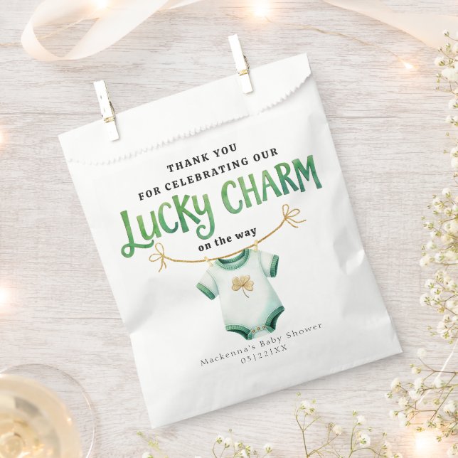 Lucky Charm Irish Baby Shower Favor Bag (Clipped)