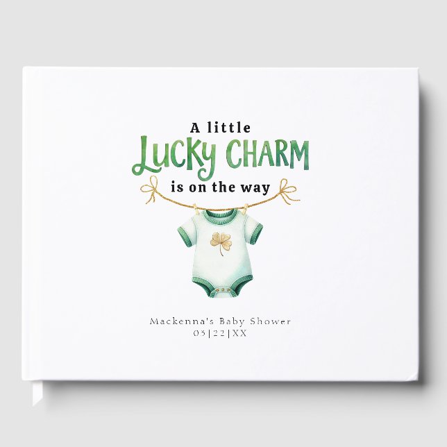 Lucky Charm Irish Baby Shower Guest Book (Front)