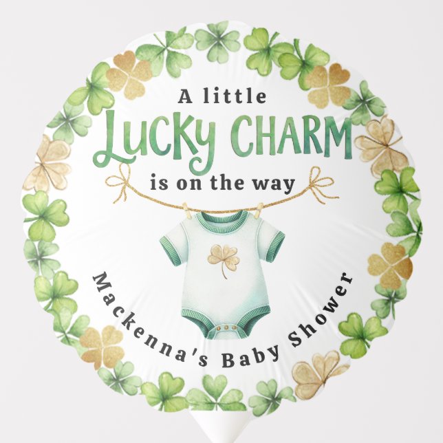 Lucky Charm Irish Baby Shower Party Balloon (Front)